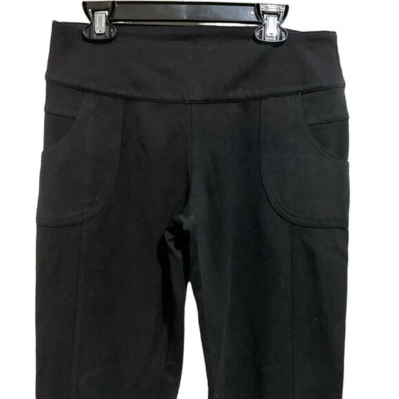 PRANA Pull On Knit Pant in Black Straight Leg Pockets Size Small - Picture 2 of 6